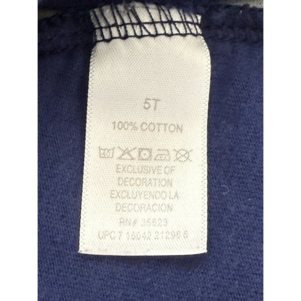 Carter's Navy Blue Short‎ Sleeve Dress Quilt Look Girl Riding Horse Girl's 5T
